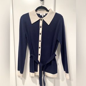 & Other Stories | Navy Tie Waist Cardigan | S